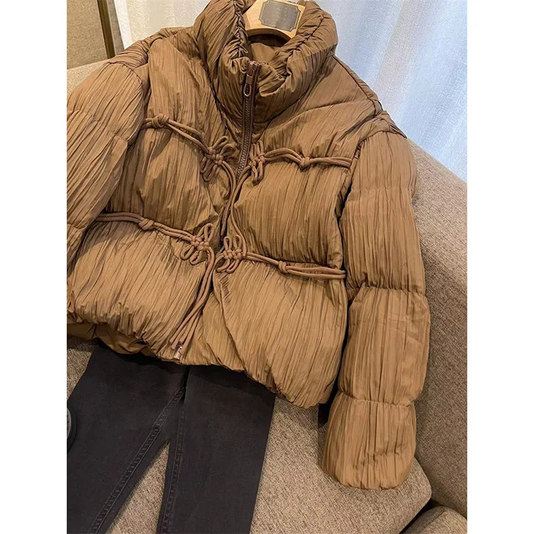 

LS SET 2022 FW WOMEN SHORT BROWN NEW WHITE DUCK DOWN CASUAL COAT