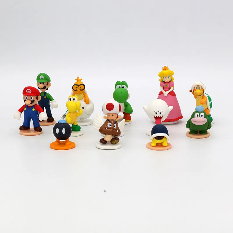 8 Pz/Set Super Mario Bros Pvc Action Figure Giocattoli Bambole Modello Set Luigi Yoshi Donkey Kong Fungo Per Bambini Regali Di Compleanno