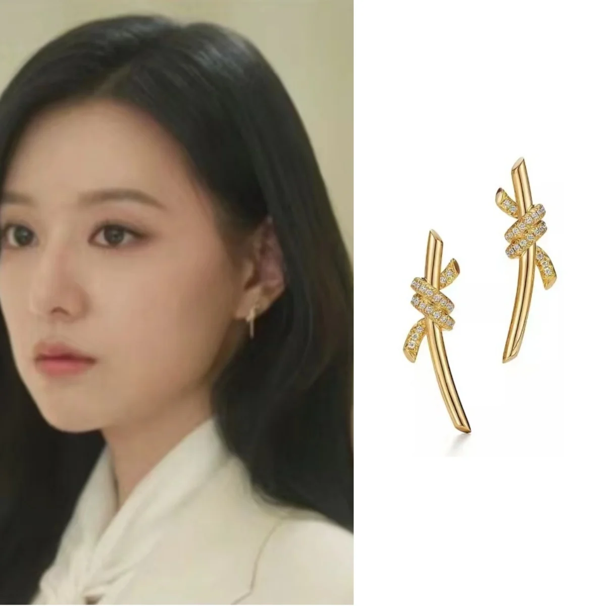 Korean Drama Tears Queen Kim Jie woon's Same Style Earrings, Feminine Style Bow Earrings, Small and Irregular Summer Earrings neurosonic drama queen 1 cd