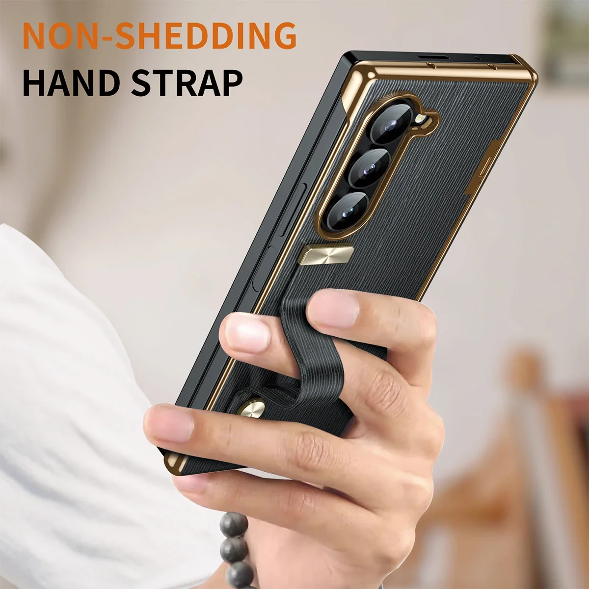 Ultra-Thin Matte Electroplated Shockproof Folding Case with Hinge Protection