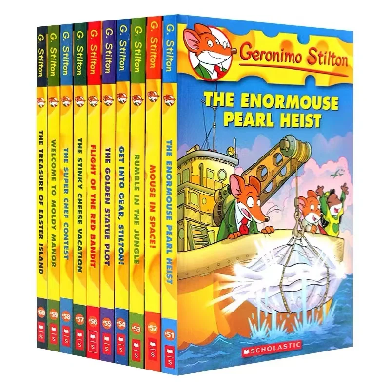 geronimo-stilton-story-book-for-kids-aventura-explore-historias-em-quadrinhos-pais-e-filhos-imagem-em-ingles-10-livros-set-51-60