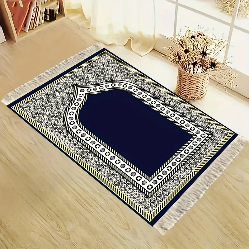 비카마 기하학적 태슬 장식 예배 카펫 클래식 라이트 럭셔리 이슬람 예배 매트 가정용 미끄럼 방지 및 내마모성 기도 매트