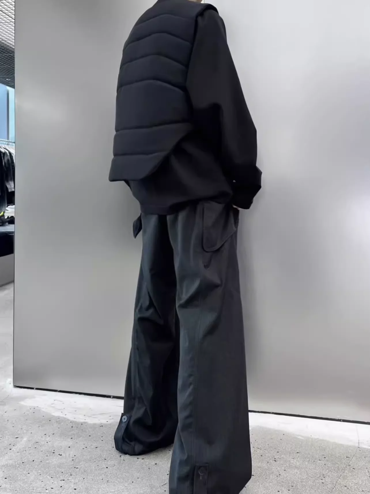 パンツ kiko kostadinov 23aw collection piece Kiko Kostadinov 23AW Men's Casual Nylon Work Pants Loose