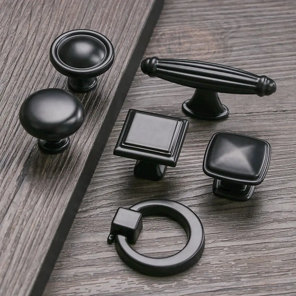 Description Picture 3 of itemBlack Series Cabinet Pull Dresser Drawer Knob Cupboard Round Drawer Handle Knobs With Screw Wardrobe Furniture Hardware