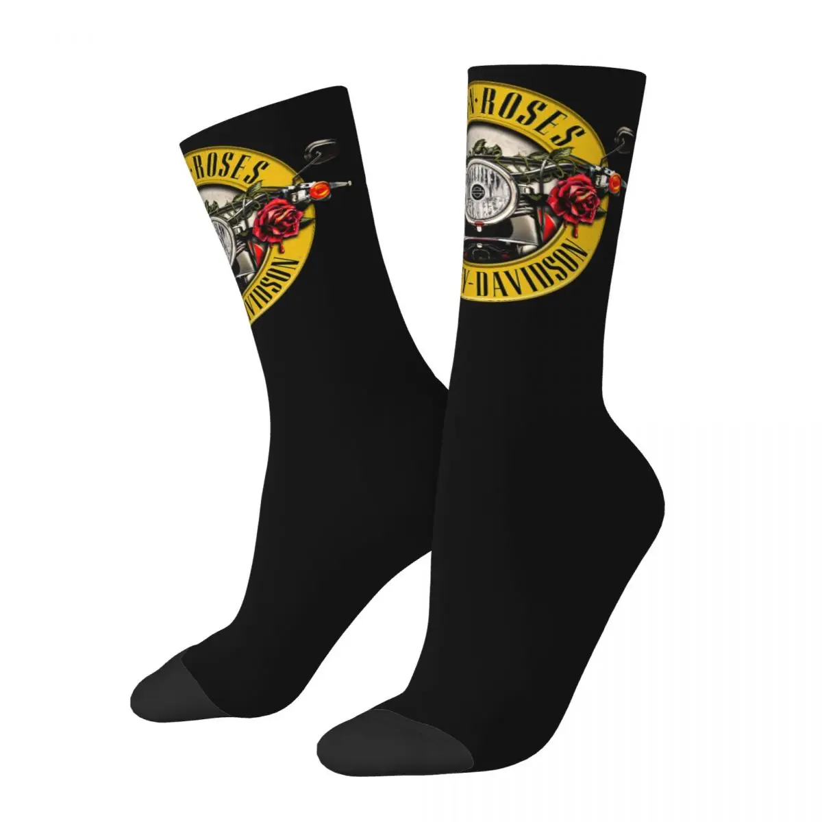 

Крутые мотоциклетные носки Harleys Merch для мужчин и женщин Davidsons моторные пистолеты N Rose Crew мягкие носки подарок на день рождения
