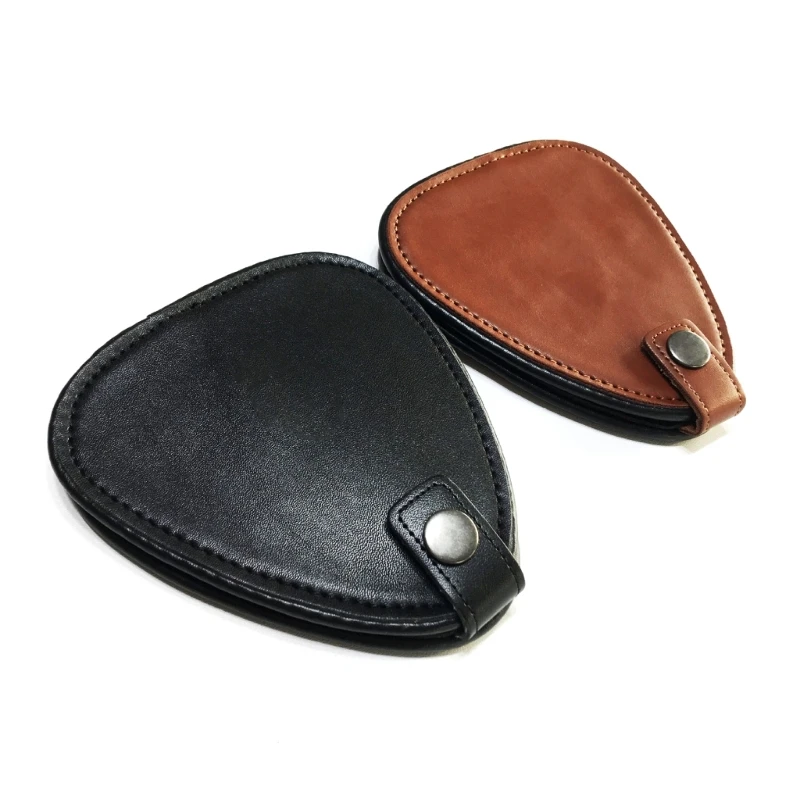 Guitar Pick Box, PU Leather Guitar Pick Bag, Holder with 22Pcs Picks