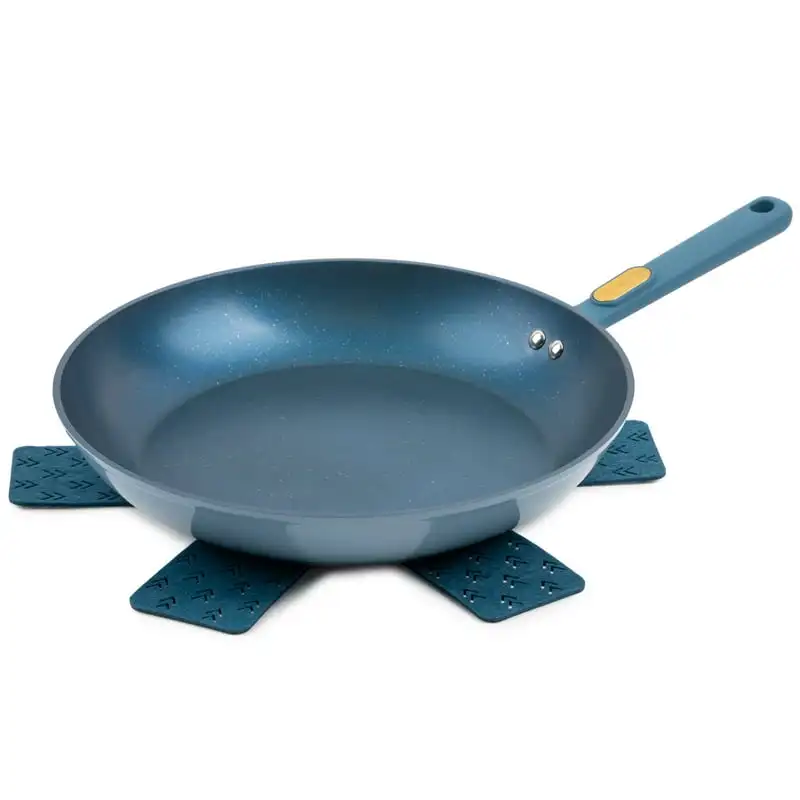 

12.5 Inch Fry Pan with Stainless Steel Base, Blue