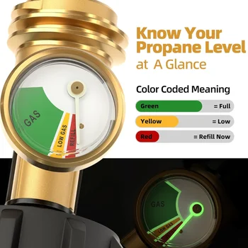 QCC Type Propane Tanks  Pressure Gauge Level Indicator Leak Detector Gas Pressure Meter For Camper Cylinder BBQ Gas Grill Heater 2