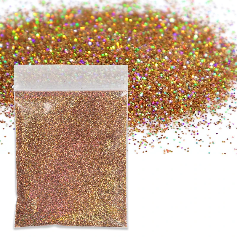 Holographic Fine Glitter Powder for DIY Crafting and Resin Art - 10g Gold & Silver Laser Sparkle
