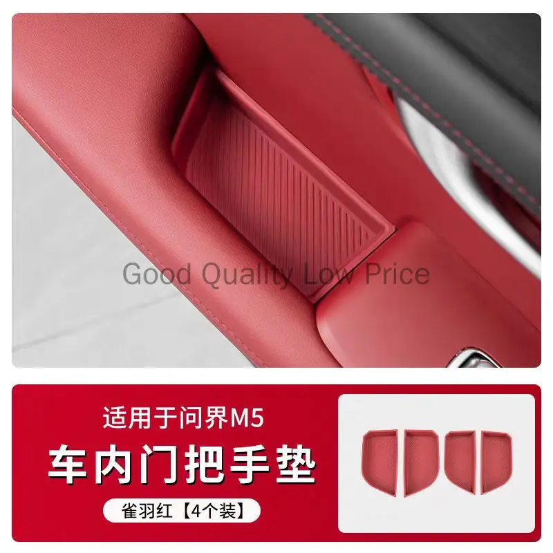 For SERES 5 AITO M5 Car Door Handle Silicone Storage Pad Interior Accessories