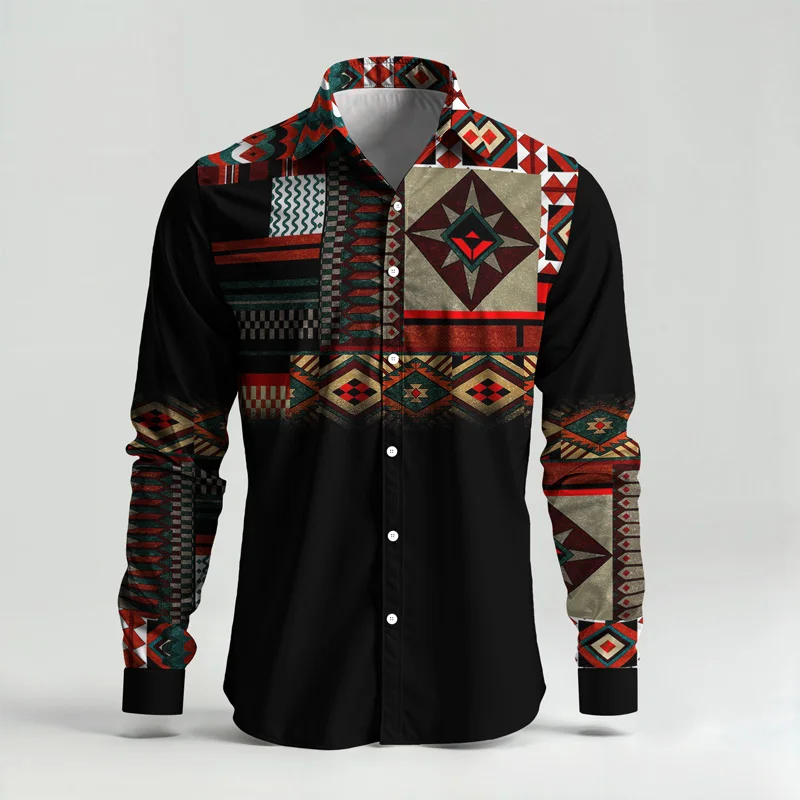 2025 Spring/Summer Fashion Men's Set Printed Simple Long Sleeve Suit Slim Fit Breathable Cotton Blended Casual Wear Resistant Fa_voghion.com