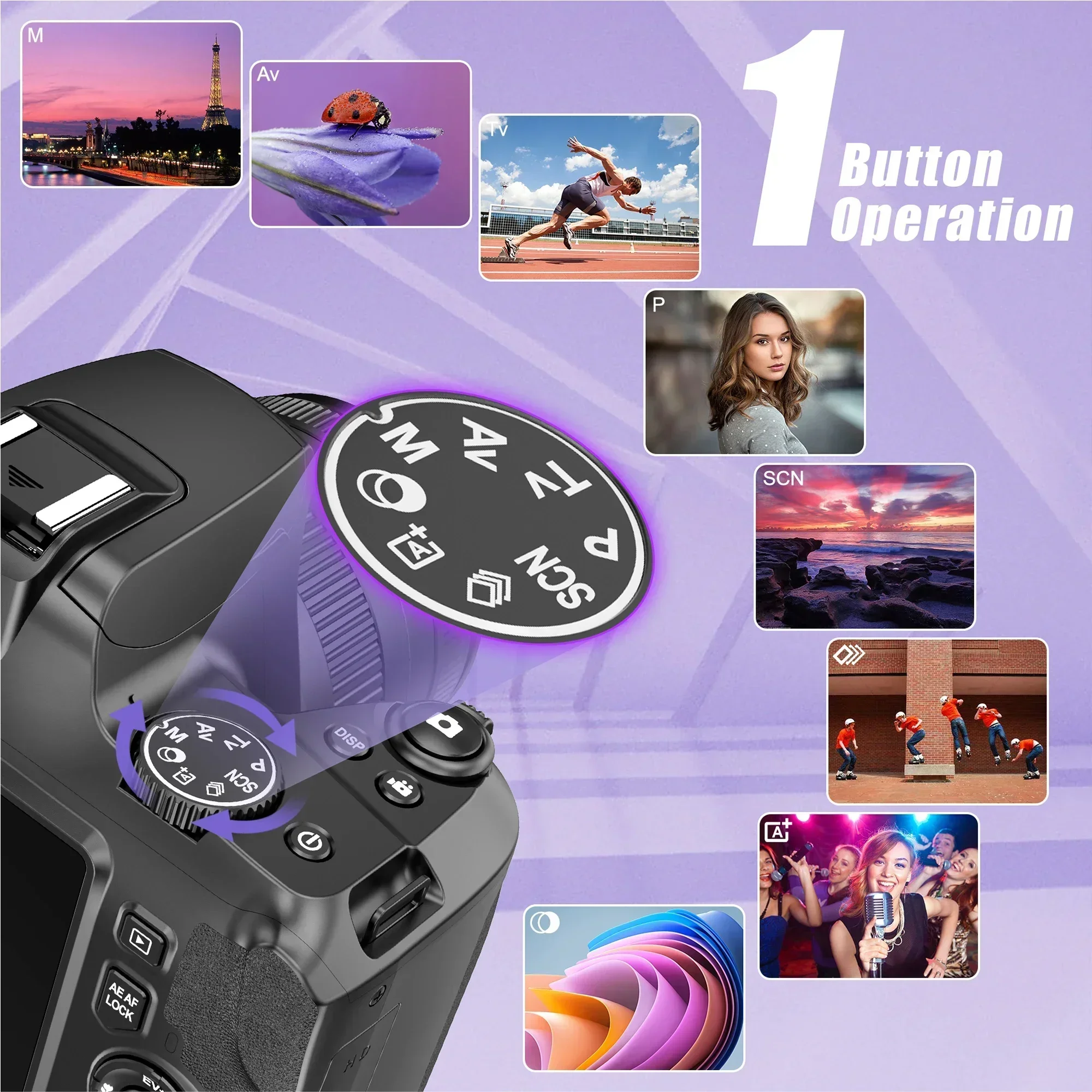 10X Zoom Optical Digital Camera 4k Professional Cameras for Photography & Video 64MP WiFi Vlogging Camera for YouTube with Flash digital camera