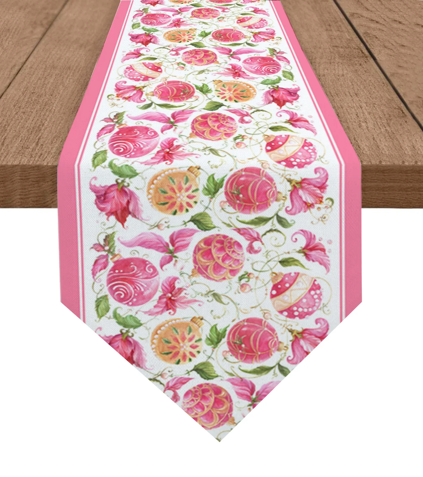 

Table Runners Home Kitchen Dining Tablecloths Wedding Table Decoration Table RunnerChristmas Lights Pink Watercolor