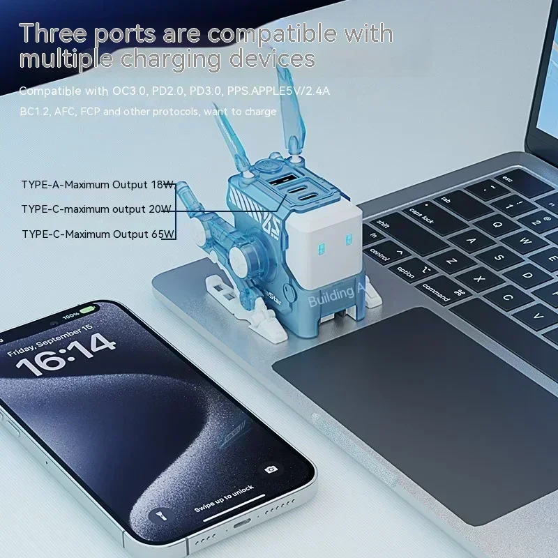 

Устройство зарядное Gravastar Alpha65, 65 Вт, три интерфейса