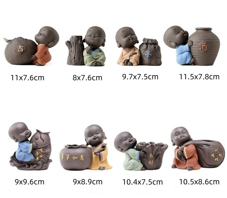 Fortune Lucky Cute The Little Monk Purple Clay Tea Pet Home Decor Mini Water Planting Blumenvase – Detail 2