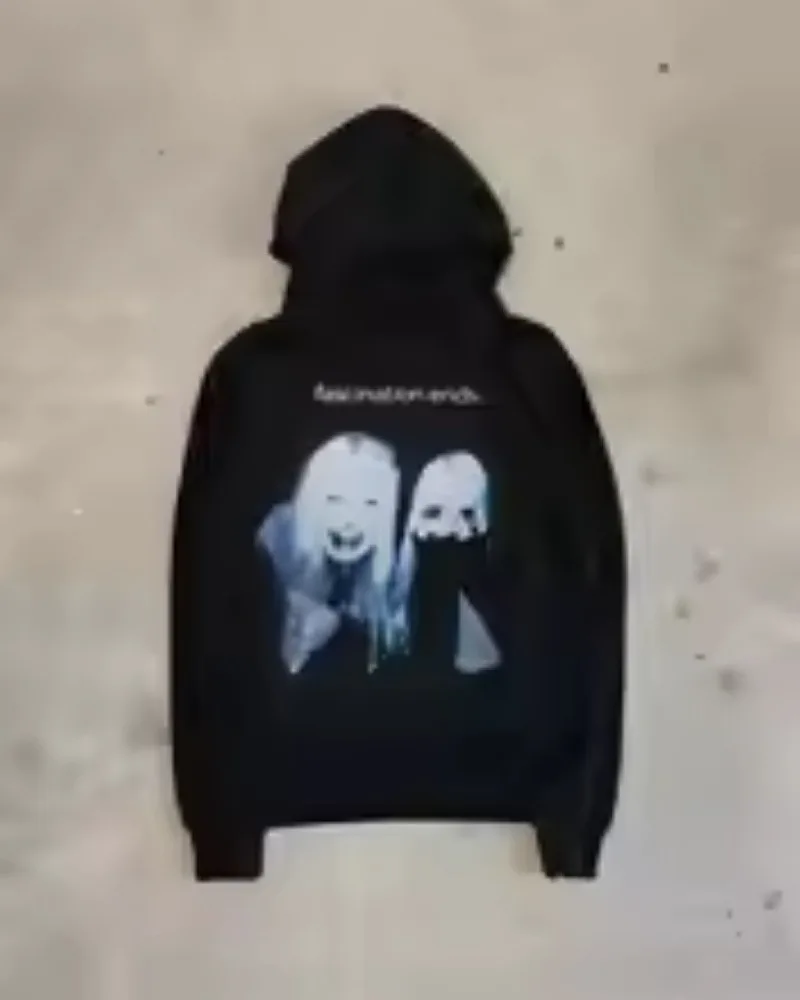 Y2k Streetwear Gothic Cartoon Letter Oversized Hoodie Men's Fashion Harajuku Loose and Versatile Long Sleeve Hoodie 3