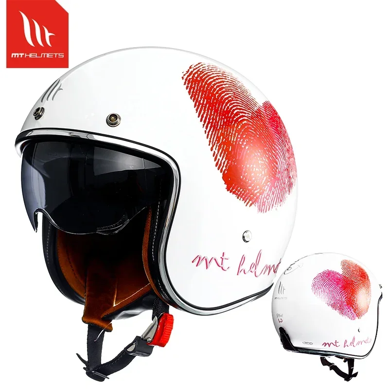 thumbnail image 1 of Casco de motocicleta retro MT, casco abierto para hombre, verano, certificación DOT ECE, ligero, lente negra, capacete de moto para BMW, 1 of 5