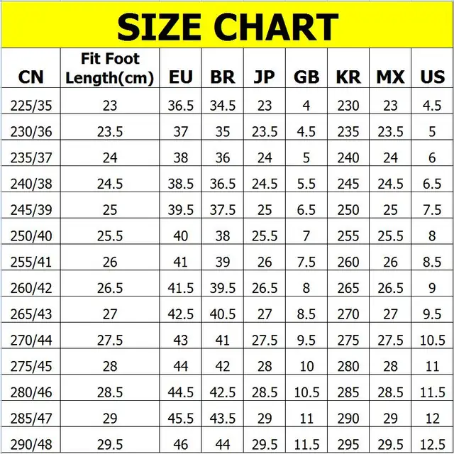 Chart Korea Shoe Size 240 In Us Korean Shoe Size 240 To Us Korean