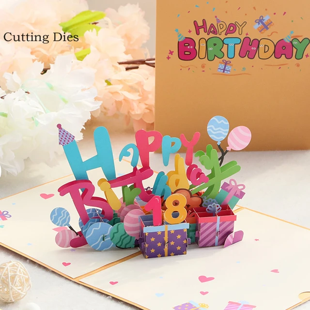 Carte joyeux anniversaire 3D, carte de vœux musicale légère avec PopUp  gâteau d'anniversaire cartes colorées joyeux anniversaire cadeaux uniques d' anniversaire - AliExpress