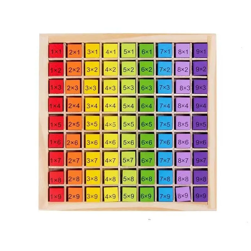 Montessori Educational Wooden Toys Children Baby Math Toys 99 Multiplication Table Math Arithmetic Teaching Aids for Kids Gifts