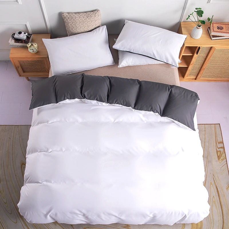 3pcs Solid colour duvet cover set of three Scandinavian simplicity queen size comfy/with pillowcases 3