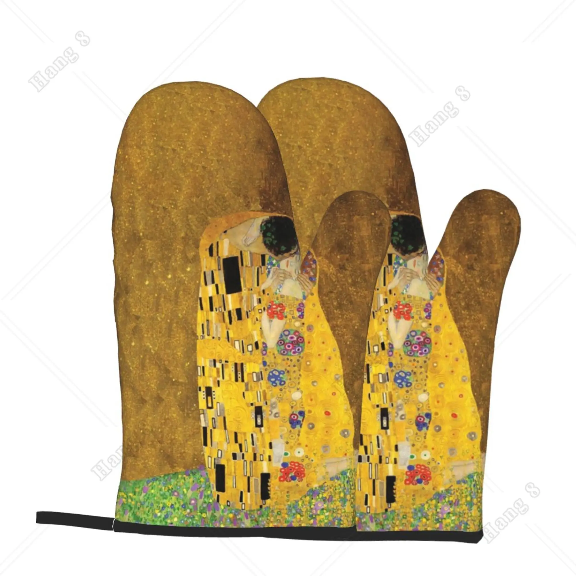 Cute Gustav Klimt Freyas Art Microwave Gloves Bbq Gloves for Women Men Oven Prevent Heat Holder One Size Print Pattern