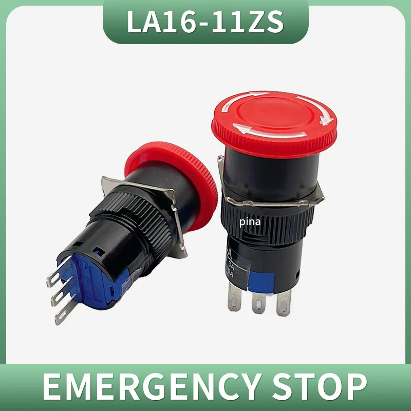 Pulsante Di Arresto Di Emergenza A Fungo 22mm - Interruttore Autobloccante IP65 Impermeabile Con Contatti In Argento, 6 Pin, In Lega Di Alluminio E Acciaio Inox