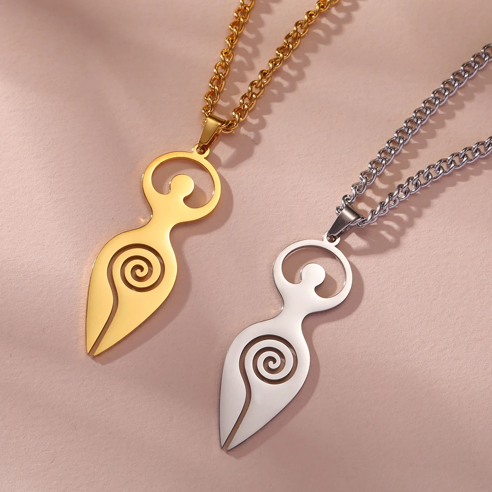 Religieuze Spiraal Godin van Vruchtbaarheid Ketting Spirituele Symbool  Wicca Hanger Roestvrij staal Vrouwen Sieraden Vrouwen RVS ketting cadeau  voor vrouwen - AliExpress, image size:1000x1000