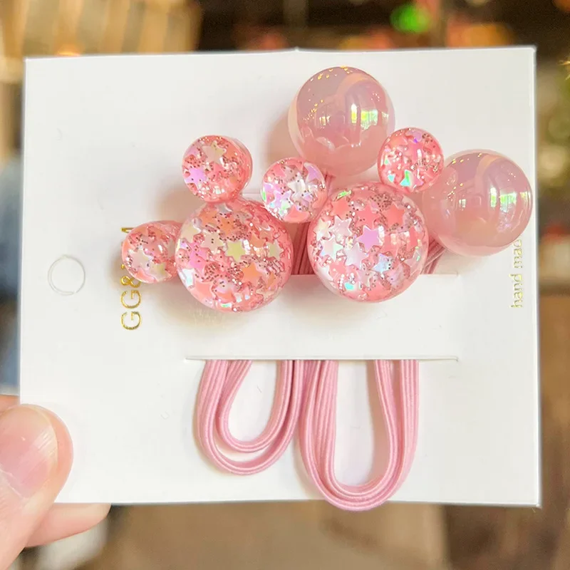 2PCS الكرتون رئيس الفتيات جميل العصابات الشعر المرنة الأميرة إكسسوارات الشعر الأطفال العلاقات الشعر الطفل أغطية الرأس