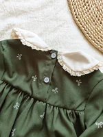 Robe d'automne pour filles de 4 à 7 ans, tenue de princesse de Style coréen, col de poupée imprimé, à la mode, décontractée, nouvelle collection 2025 4