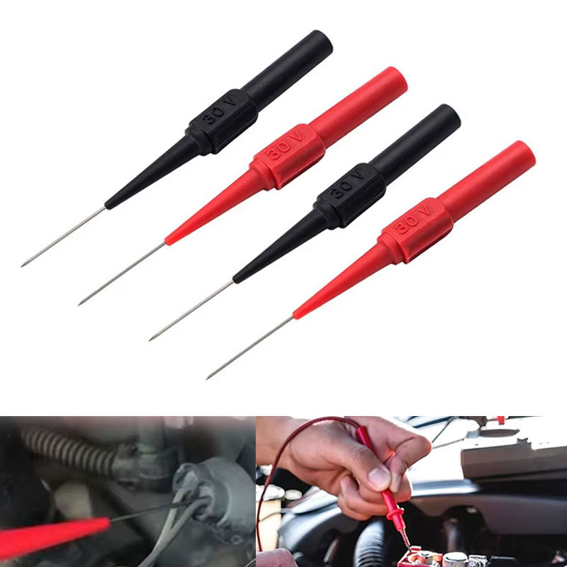 1-6Pcs Testing Probe 0.7mm 30V Car Tip Probes Diagnostic Tools Auto Multimeter Test Leads Extention Back Probes Mechanical Tool
