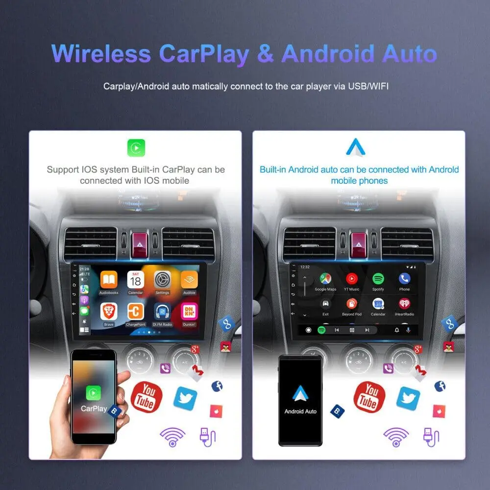 Android Car Stereo GPS Navigation Radio WiFi Bluetooth