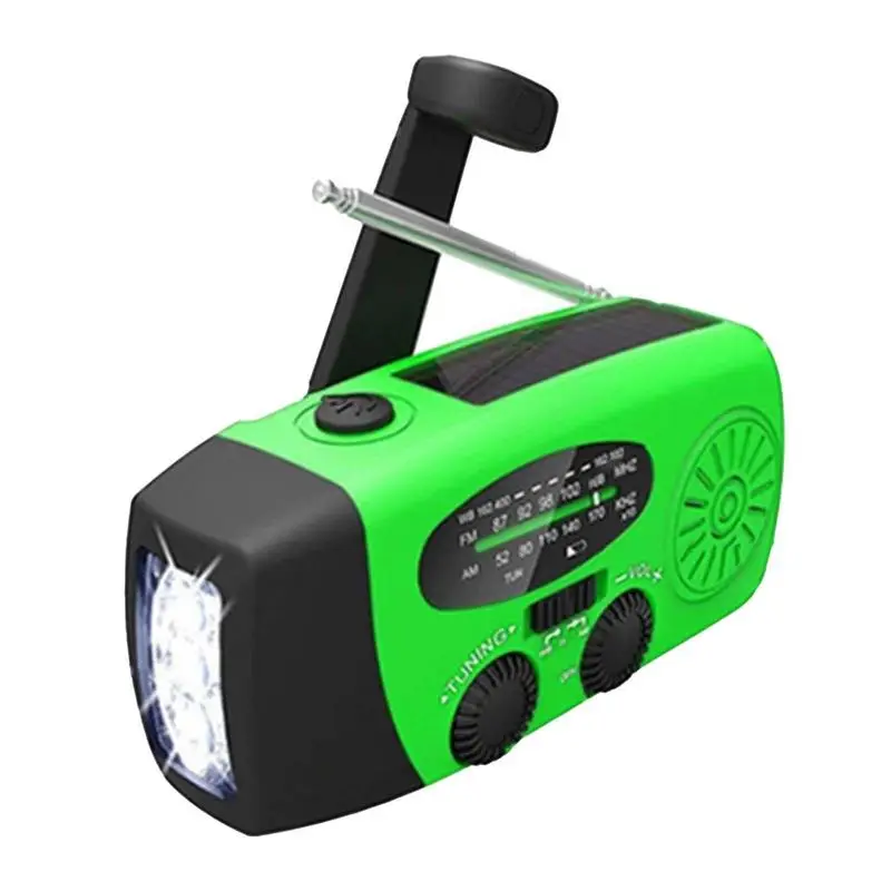 

Hand Crank AM FM Radio Portable Camping Lantern Flashlight With Solar 3 Mode Flashlight For Power Outages Mountain Climbing
