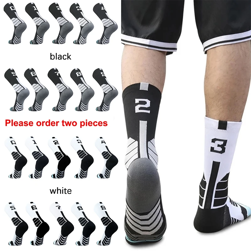 1pc Sports Professional Basketball Socks Football Sock Men's Cycling Soccer Socks Running Sock Calcetines Number 0-9 sports socks,cycling socks,football socks,fitness sports socks,sport socks