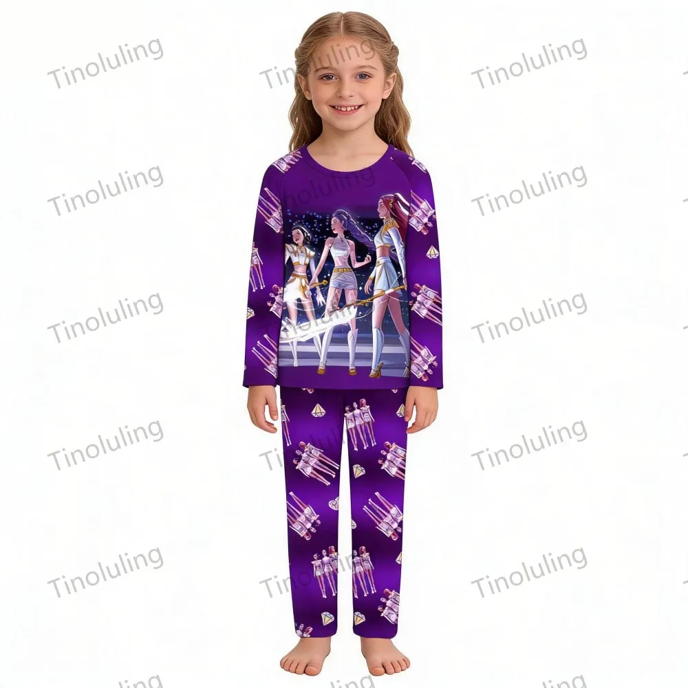 KPop Demon Hunters Huntrix Kids Pajamas Set Long Sleeve Girls Clothing 2pcs Children's Sleepwear Cartoon Boys Nightwear 3-14Y Sc3cf31f5f8d54b32ba8ec0a2e06ebf6eE