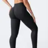 Leggings de sport sans couture taille haute pour femme, effet push-up fessier, contrôle abdominal, froncé, pour gym et yoga, modèle Four