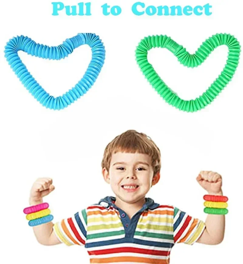 A Slice Large Pop Tubes Fidget Toys Sensory  for Stress Anxiety Relief for Children Adults Learning Toys Toddlers Stretch Tube 5