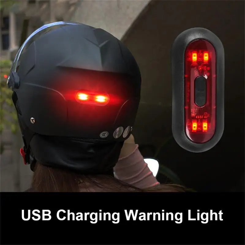 

Bike Taillight USB Rechargeable Motorcycle Helmet Taillamp Safety Signal Warning Lamp Waterproof LED Light Rear Lamp