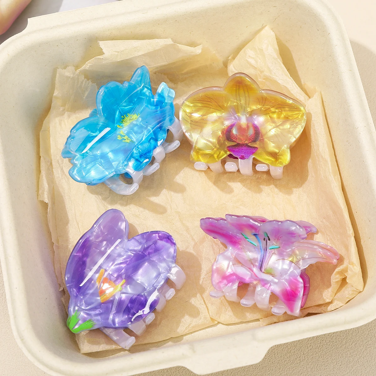 Acrylic Acetate Flower Hair Claw For Women Temperament Dopamine Style Hair Accessories Fashion Hair Clip Hair Crabs Hairpin