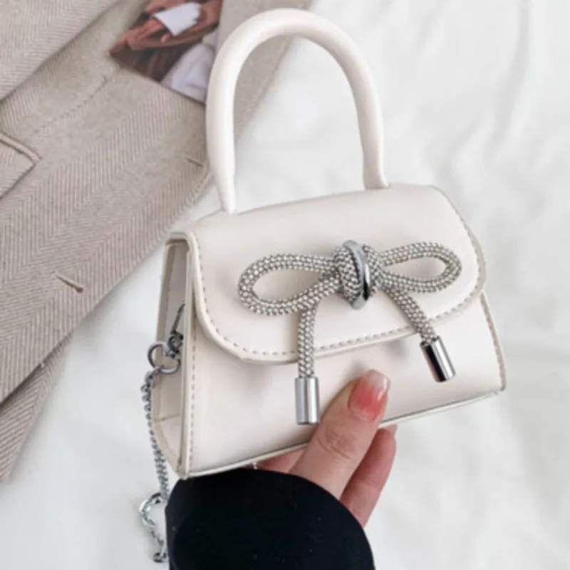 Shoulder Tie Bow Bag New Handheld Small Popular Chain Crossbody Casual Handbag For Woman High-Quality Messenger Versatile Luxury