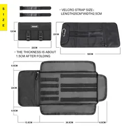 Rhinowalk Portable Motorcycle Tool Storage Bag - Outdoor Travel Repair Pouch (MT103 - Black)