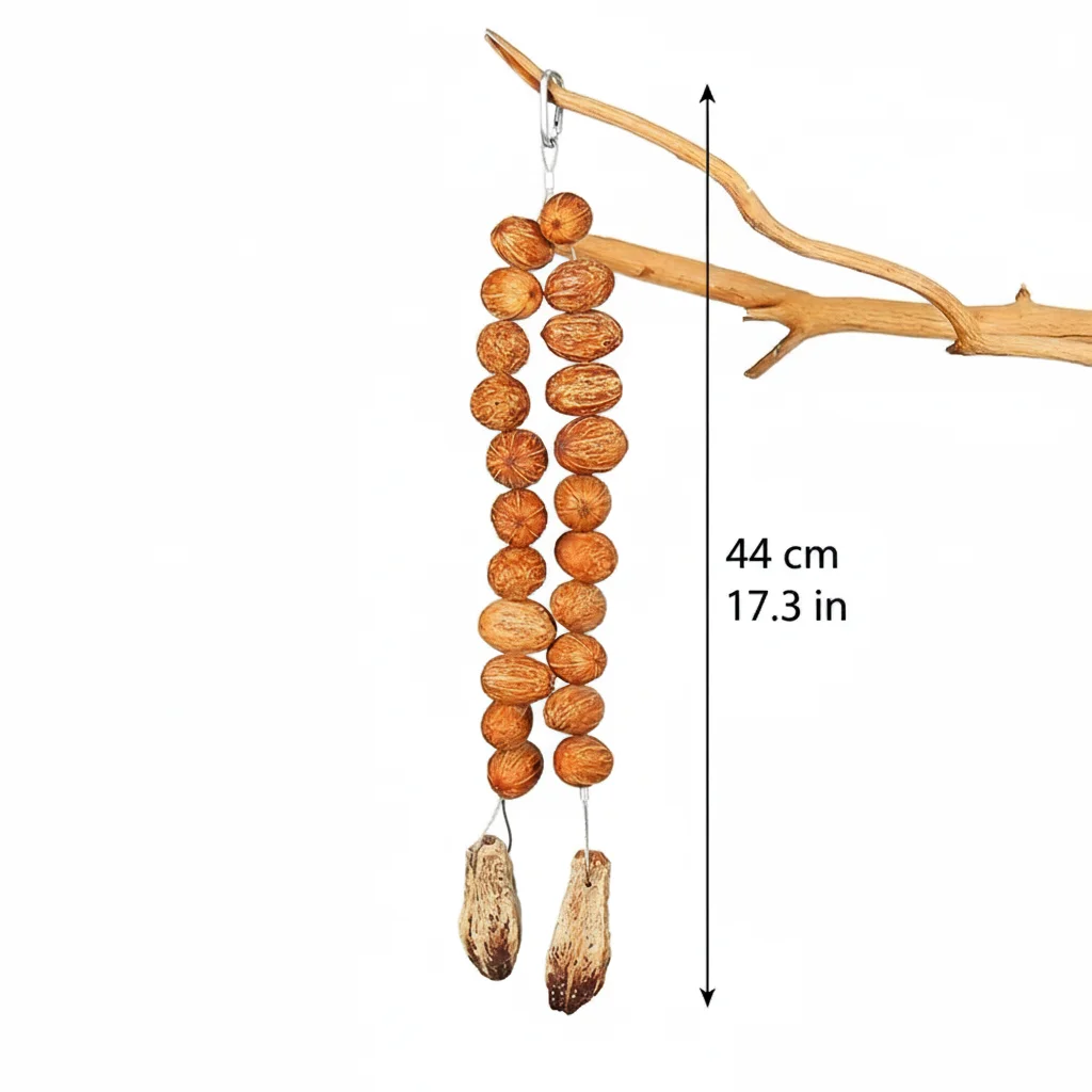 Papageien-Kauspielzeug-Set, natürliche Holzperlen und Baumwollseil, Beißen, Klettern, Training, Käfig, Bereicherung, Aktivität für Nymphensittiche, Wellensittiche – Detail 8