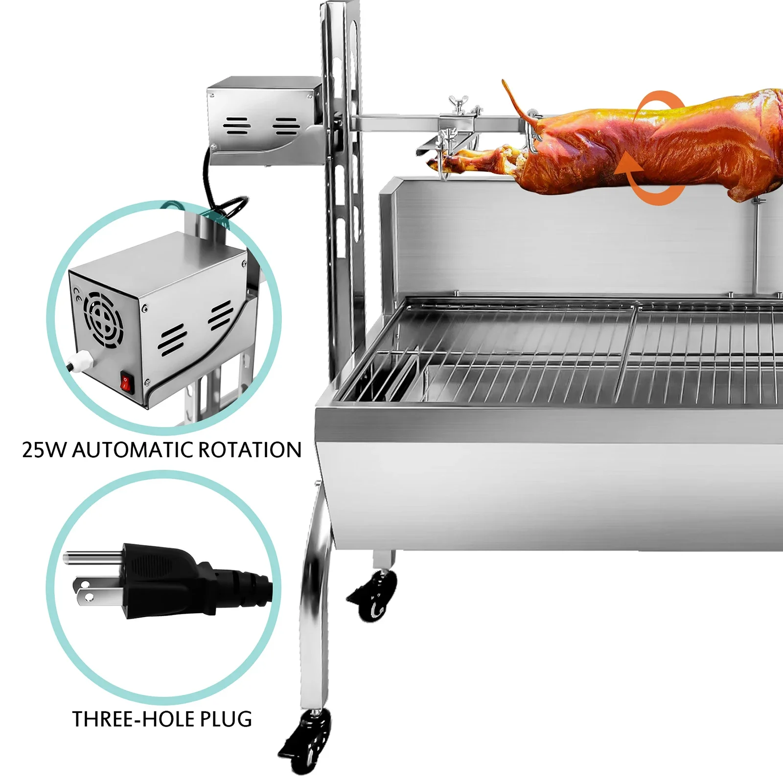 Outdoor Heavy Duty 80KGS Grade Hog Roast Spit barbecue electric grill Smokeless Bbq Smoker Grill 3