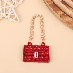Dollhouse Miniature Fashionable Metal Chain Handbag Accessory (Red)