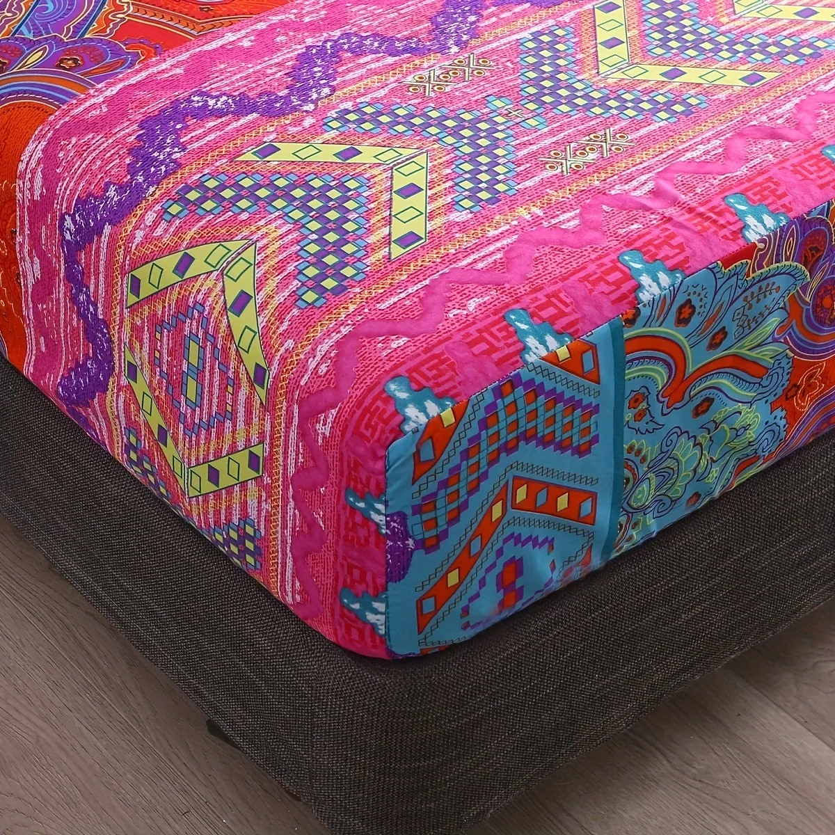 Boho Colorful Fitted Sheet Set Soft Comfortable Bohemian Bedding Set For Bedroom Guest Room1* Fitted Sheet 4