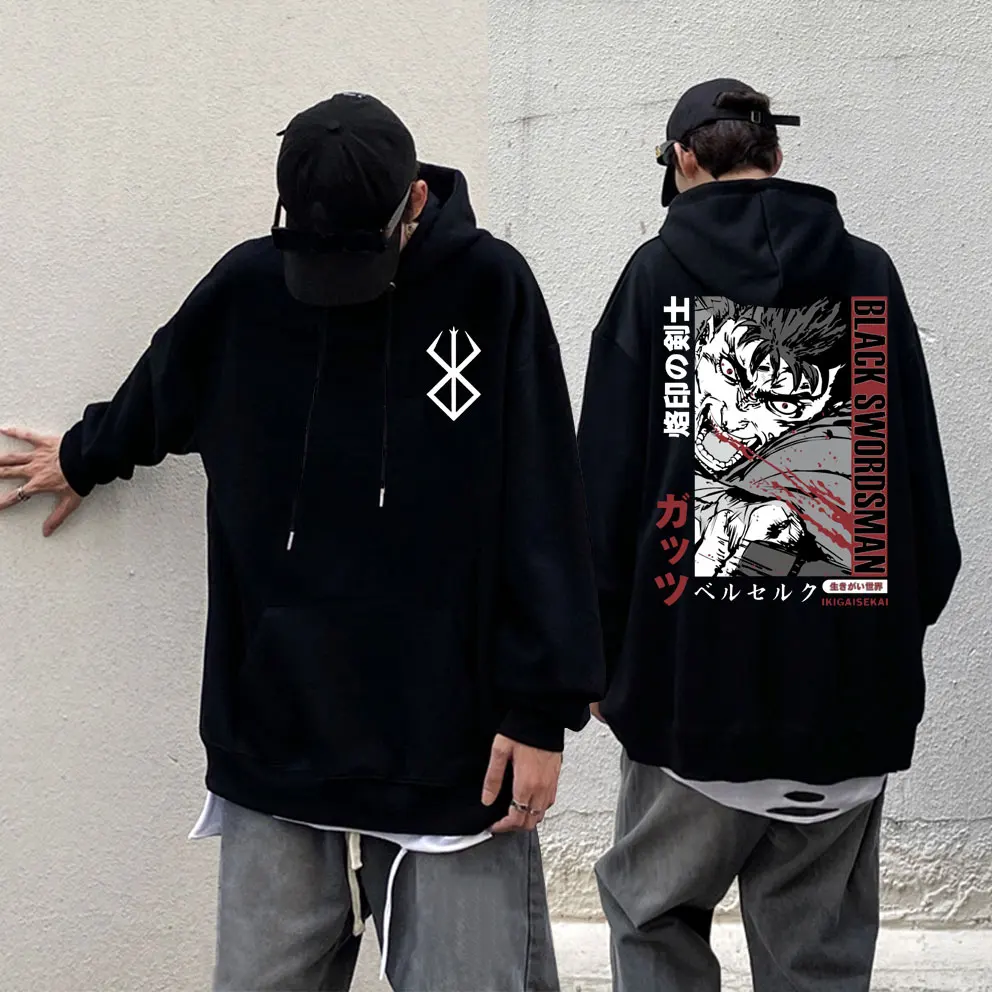 

Vintage Anime Berserk Guts Swordsman Casca Sacrifice Zodd Hoodie Men Japanese Manga Oversized Sweatshirt Men's Casual Hoodies