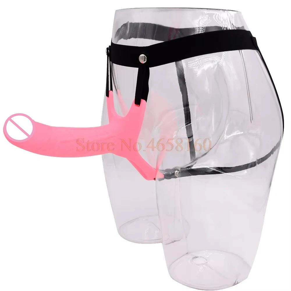 Full Silicone Strappy Hollow Penis Extender Strapon Dildo Silicone Strap on Dildo with Harness Kit Sex Toys for Men No Vibration dildo sex toys