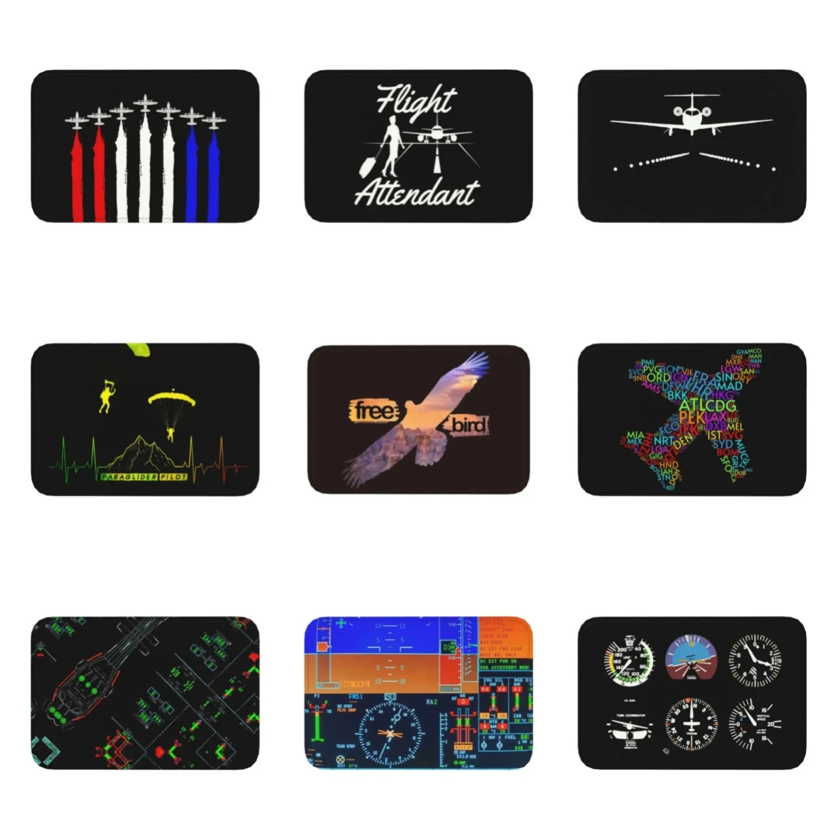 Cockpit Six Quadranti Simulatore Di Volo Pilot Floor Door Bath Kitchen Mat Aereo Zerbino Soggiorno Ingresso Tappeto Tappeto