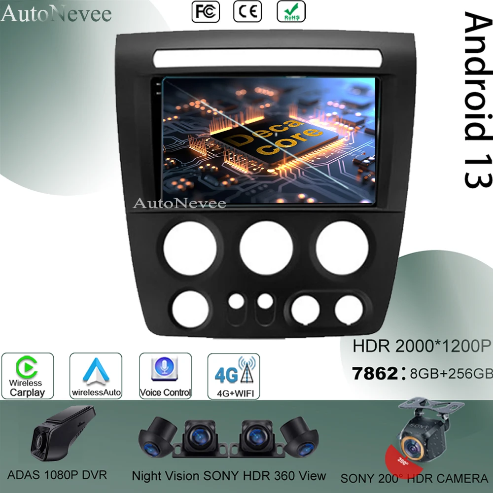 

For Hummer H3 1 2005 2006 2007 2008 - 2010 No 2Din DVD 7862 QLED Android Stereo Touch Multimedia GPS Bluetooth Carplay Screen