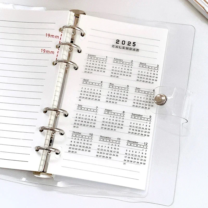 Fromthenon 2024 2025 Year Calendar Index Dividers Watercolor Refill A5 A6 6 Holes Leaf Spiral Notebook Diary School Stationery 6
